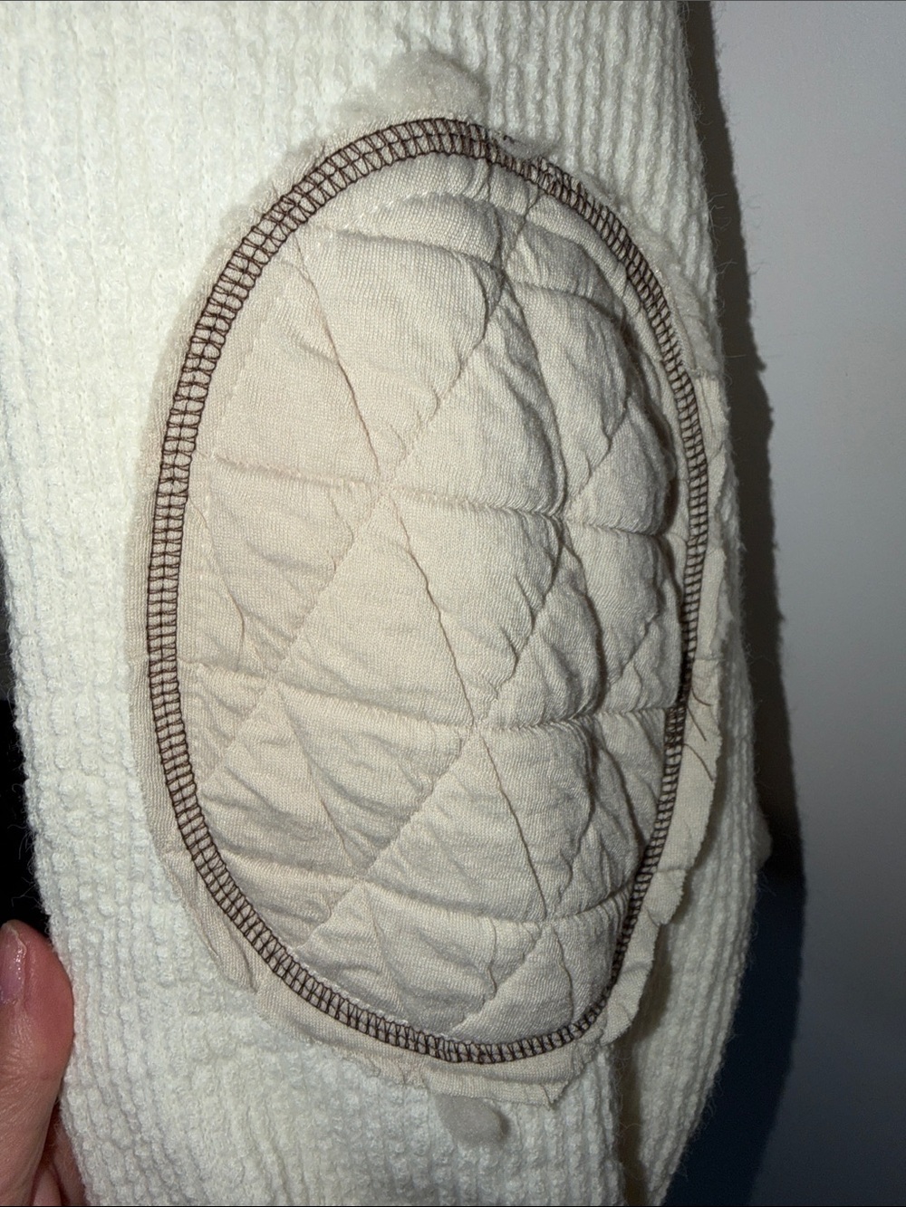 POL Quilted Contrast Hooded Jacket in Cream & Taupe Size L - Picture 13 of 14
